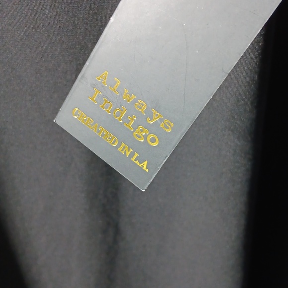 ALWAYS INDIGO Elegant Long Sleeve Black Dress with Waist String- 3X - Picture 10 of 13